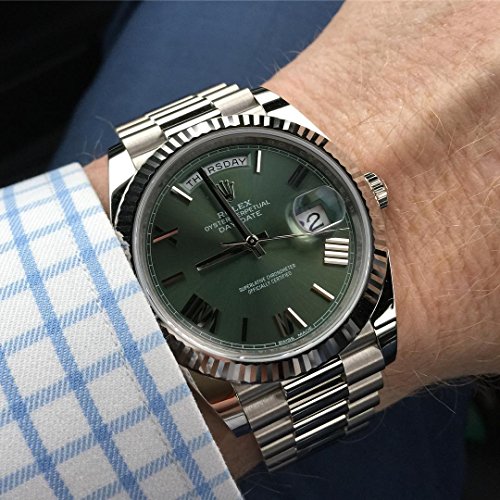 rolex day date white gold green dial