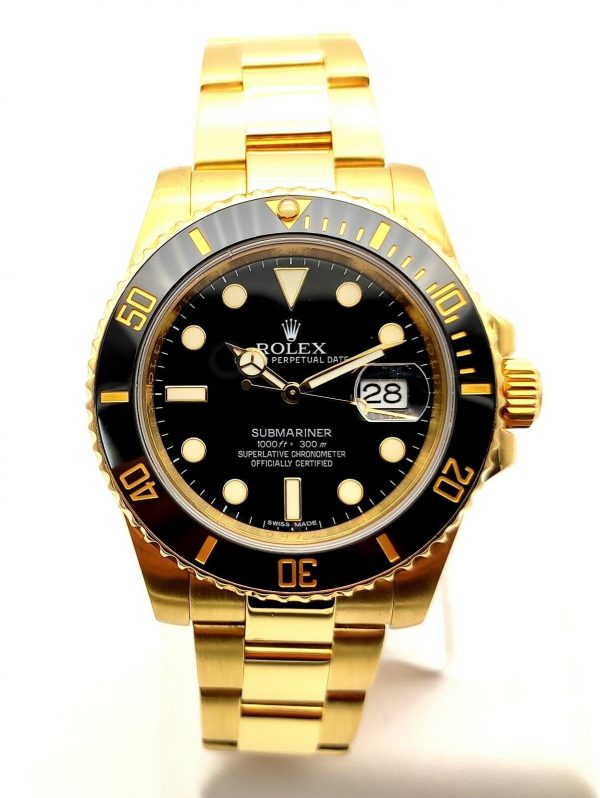 Rolex - Submariner - Solid Yellow Gold - 116618LN - Black Dial - 40mm