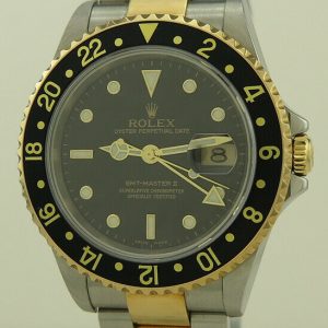 Rolex Ref 16713 Steel & Gold 40mm Black Dial Oyster Perpetual GMT-Master II
