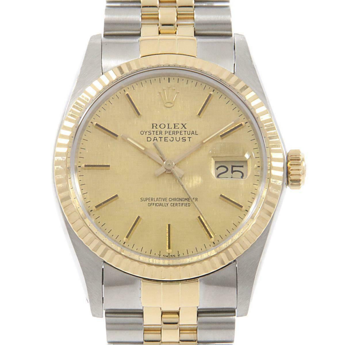 dråbe slette Monopol Rolex Datejust 16013 / Gold Dial / BOX & PAPERS / Gold Steel / Two-Tone /  Jubilee / 36mm / 1987 - Youarrived