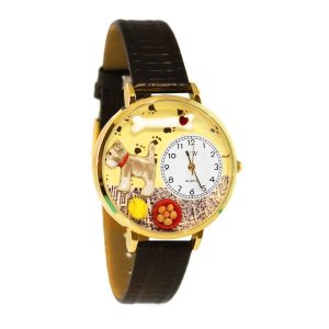 Schnauzer Watch in Gold Large