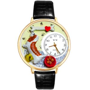 Basset Hound Watch in Gold Large