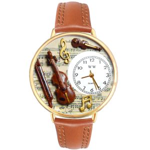 Violin Watch in Gold Large