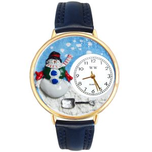 Christmas Snowman Watch in Gold Large