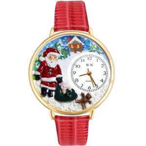 Christmas Santa Claus Watch in Gold Large