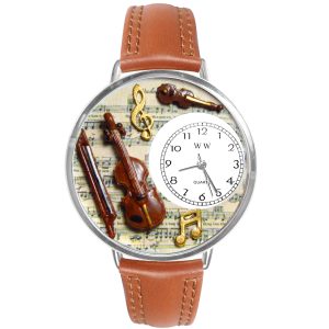 Violin Watch in Silver Large