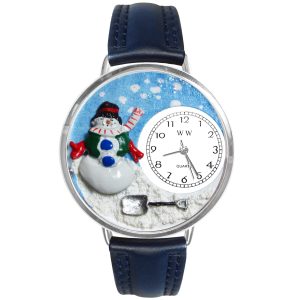 Christmas Snowman Watch in Silver Large