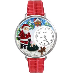 Christmas Santa Claus Watch in Silver Large