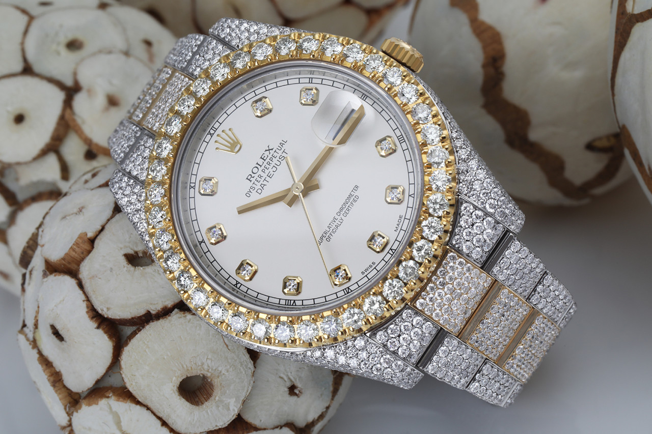 modstå konvertering Ræv Rolex Datejust 41 Stainless Steel And 18k Yellow Gold Custom Fully Iced Out  Watch White Diamond Dial - Youarrived