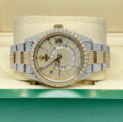 Rolex Sky-Dweller 42MM Iced Out 30 Ct Diamonds Watch 326933 - Youarrived