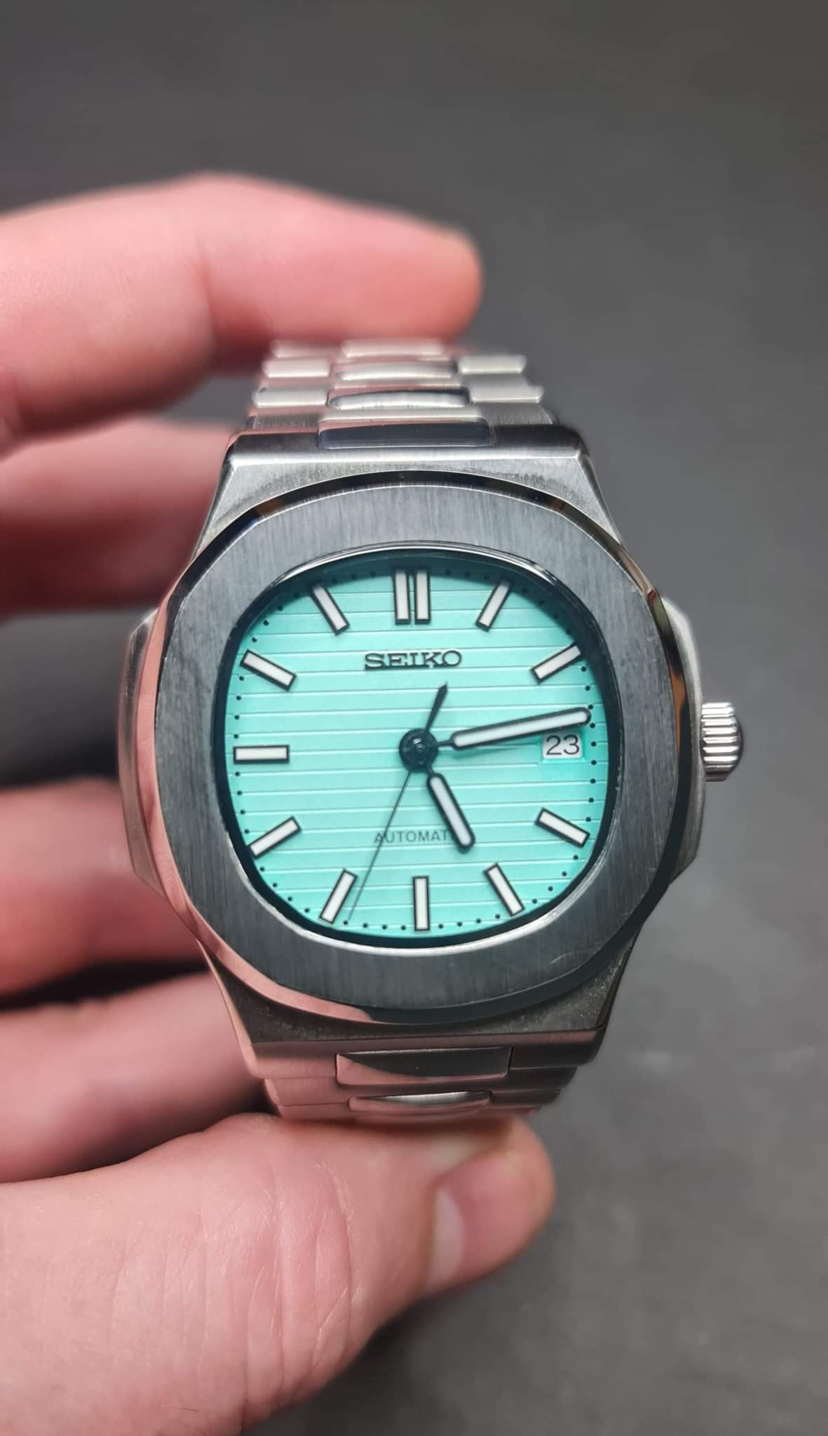 Luxury Watch Nautilus Homage Wristwatch Ships From USA Tiffany Blue